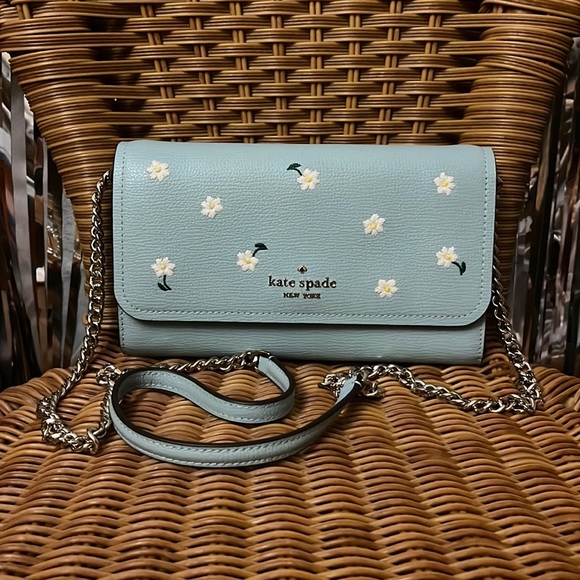 ♠️ kate spade Embroidered Lea Daisy Floral Chain Wallet Crossbody Bag, Aphrodite - Picture 5 of 15